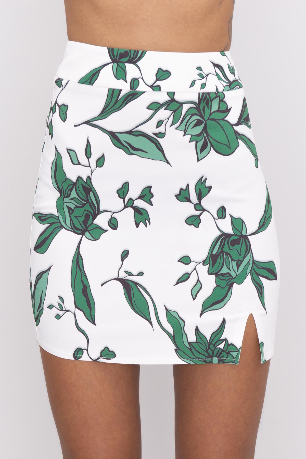 Green Sweetheart Neckline Ruched Blouse & Single Slit Skirt