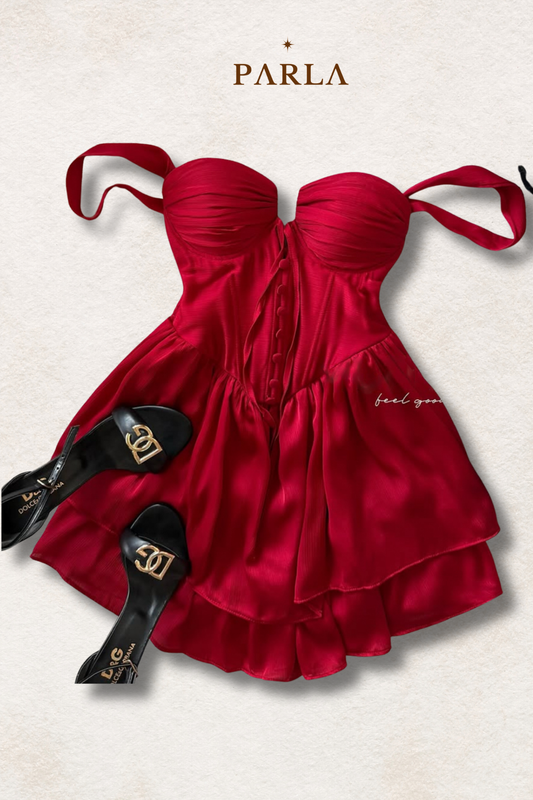 Scarlet Corset Mini Red Dress – Bold, Flirty Unforgettable ❤️