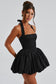 Balloon Hem Halter Mini Dress 🖤