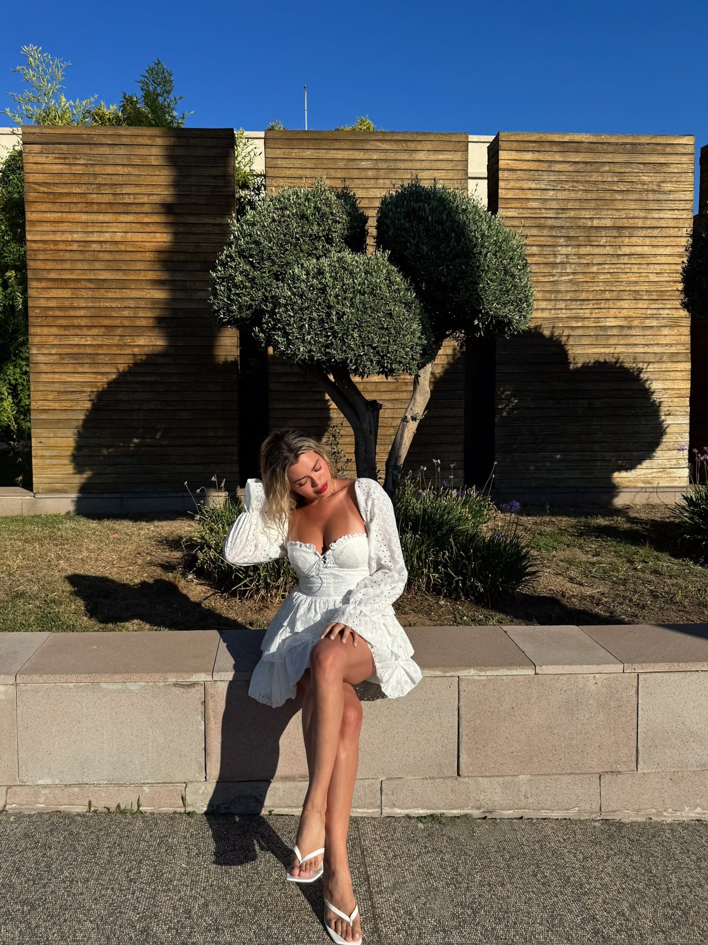 Phuket Paradise Long Sleeve Guipure Lace White Dress