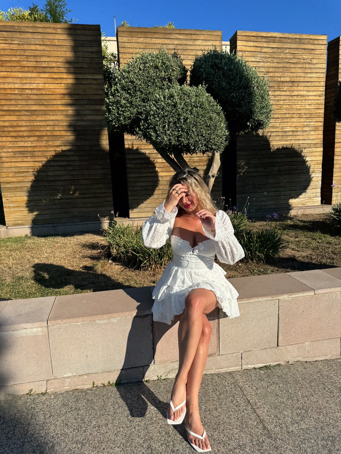 Phuket Paradise Long Sleeve Guipure Lace White Dress