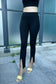 High Waisted Seam-Detail Slit Leg Legging