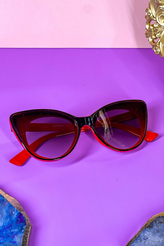 Red-Black Cat-eye Sunglasses