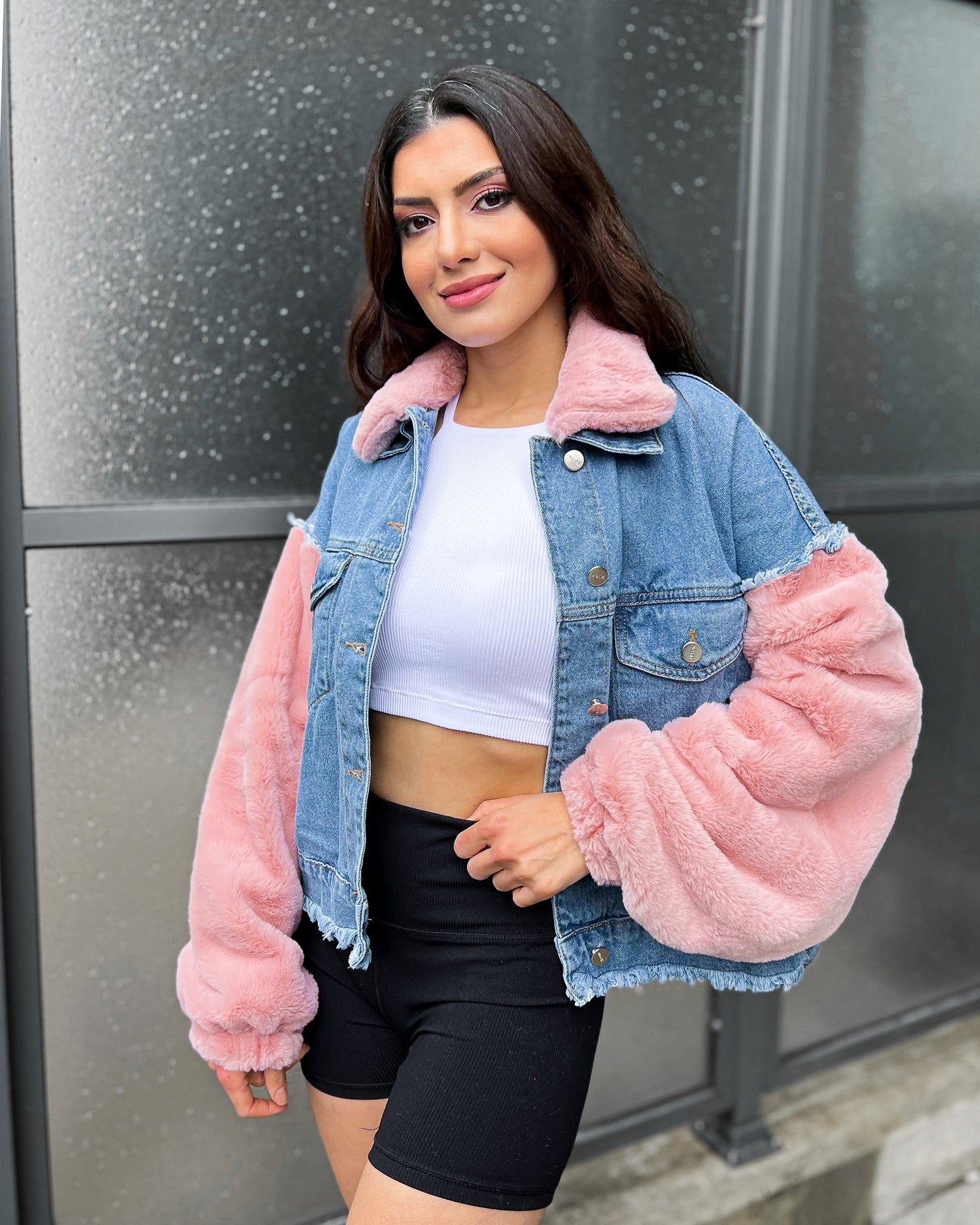 Pink Lightweight Denim Jacket