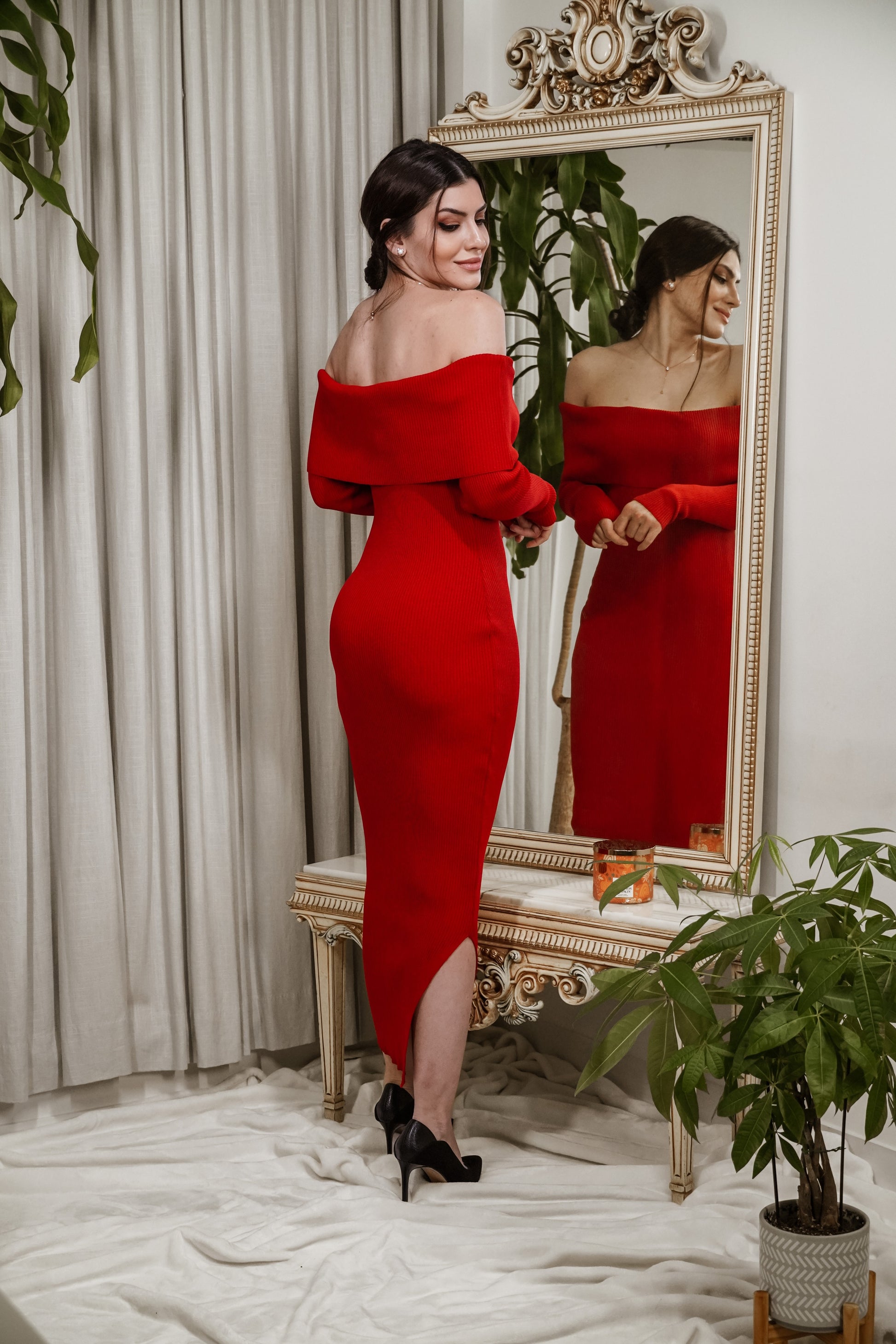 red dress canada Long Red Dress, Long Wrap Dress, Red 3/4 Sleeve Gown, Red Long Sleeve Maxi Dress, Convertible Wrap Dress, Red Long Dress, Red Evening Dress