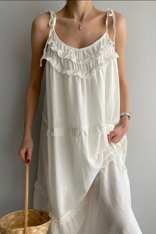 Marrakech Mystery Tie Strap Maxi Dress