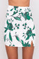 Green Sweetheart Neckline Ruched Blouse & Single Slit Skirt